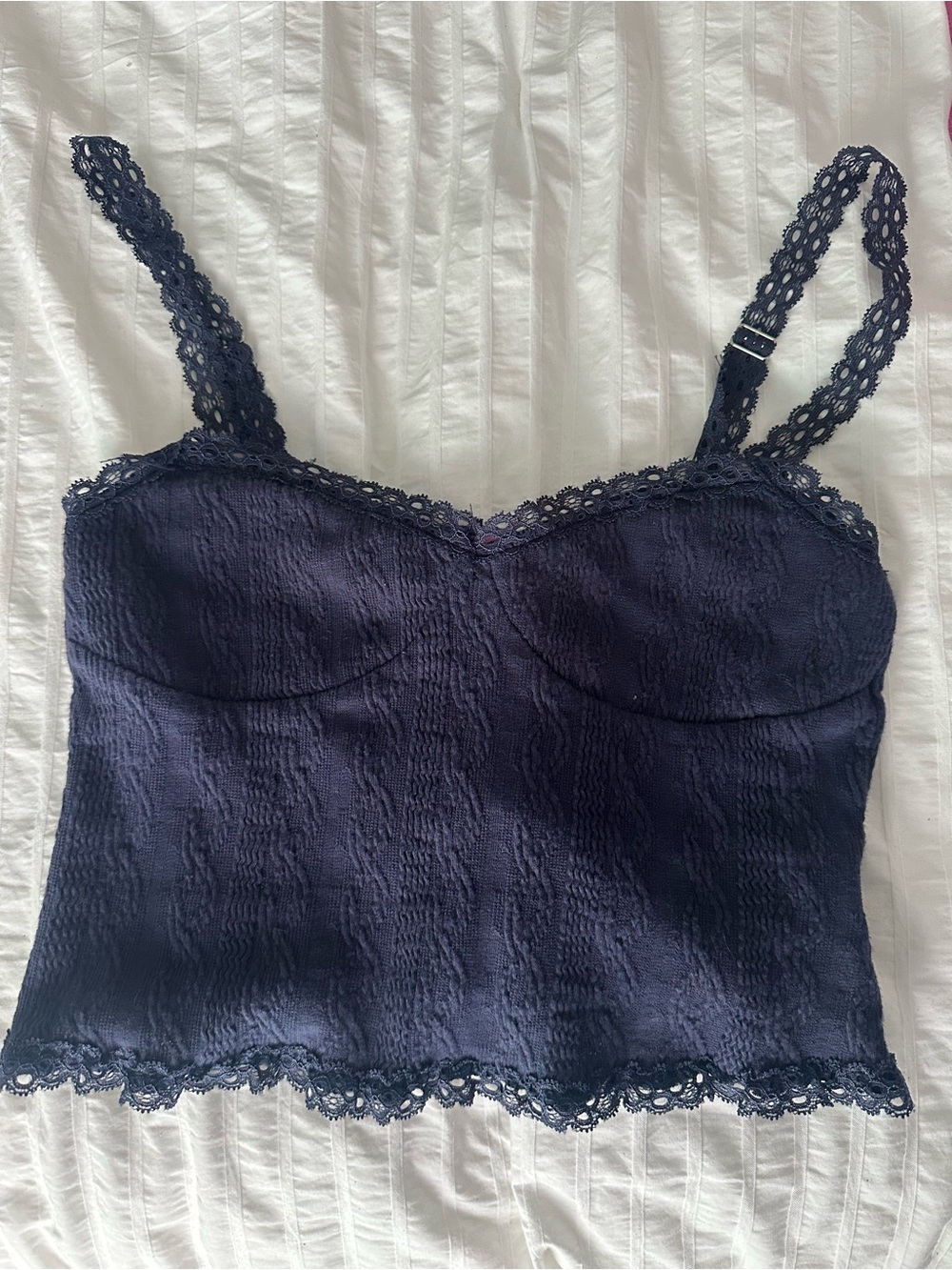 Edikted Navy Lace-Trim Cami